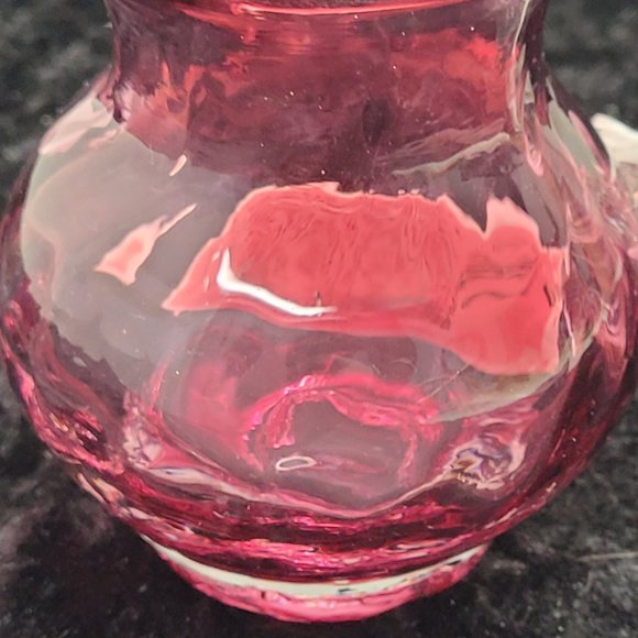 Pilgrim Cranberry Optic Glass Pitcher 3 1/2" - Picture 14 of 15